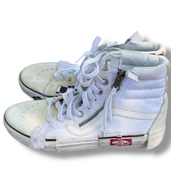 Vans Sk8-Hi Reissue Cap Checkerboard Zip Sneakers – Women’s 7 / Men’s 5 - Picture 3 of 7